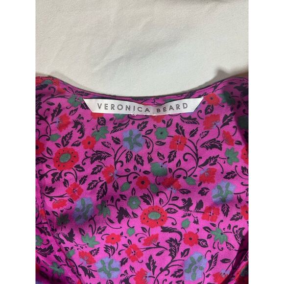 Veronica Beard Silk Verona Floral Mini Dress Womens Size 2 Pink Designer Party - Picture 8 of 15